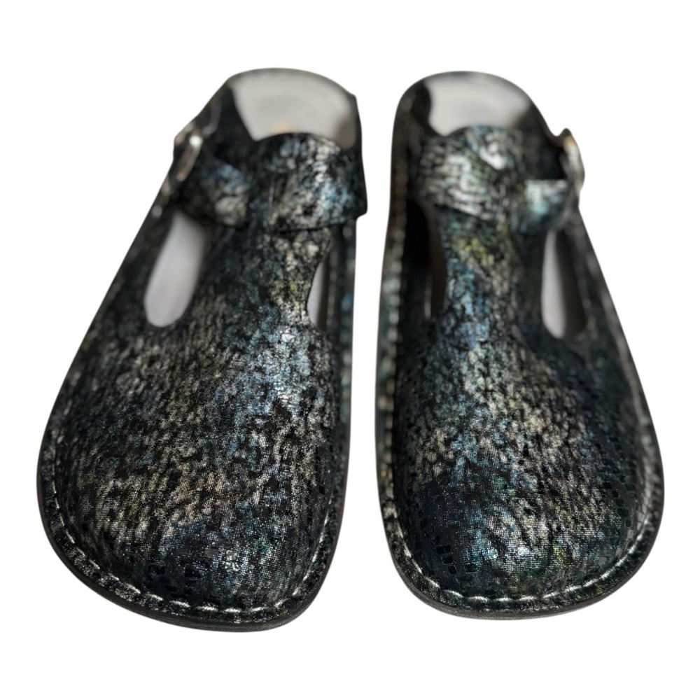 Alegria Classic Clogs Multicolor Leather Slip-On with Buckle Womens Size 9.5 - Picture 2 of 15